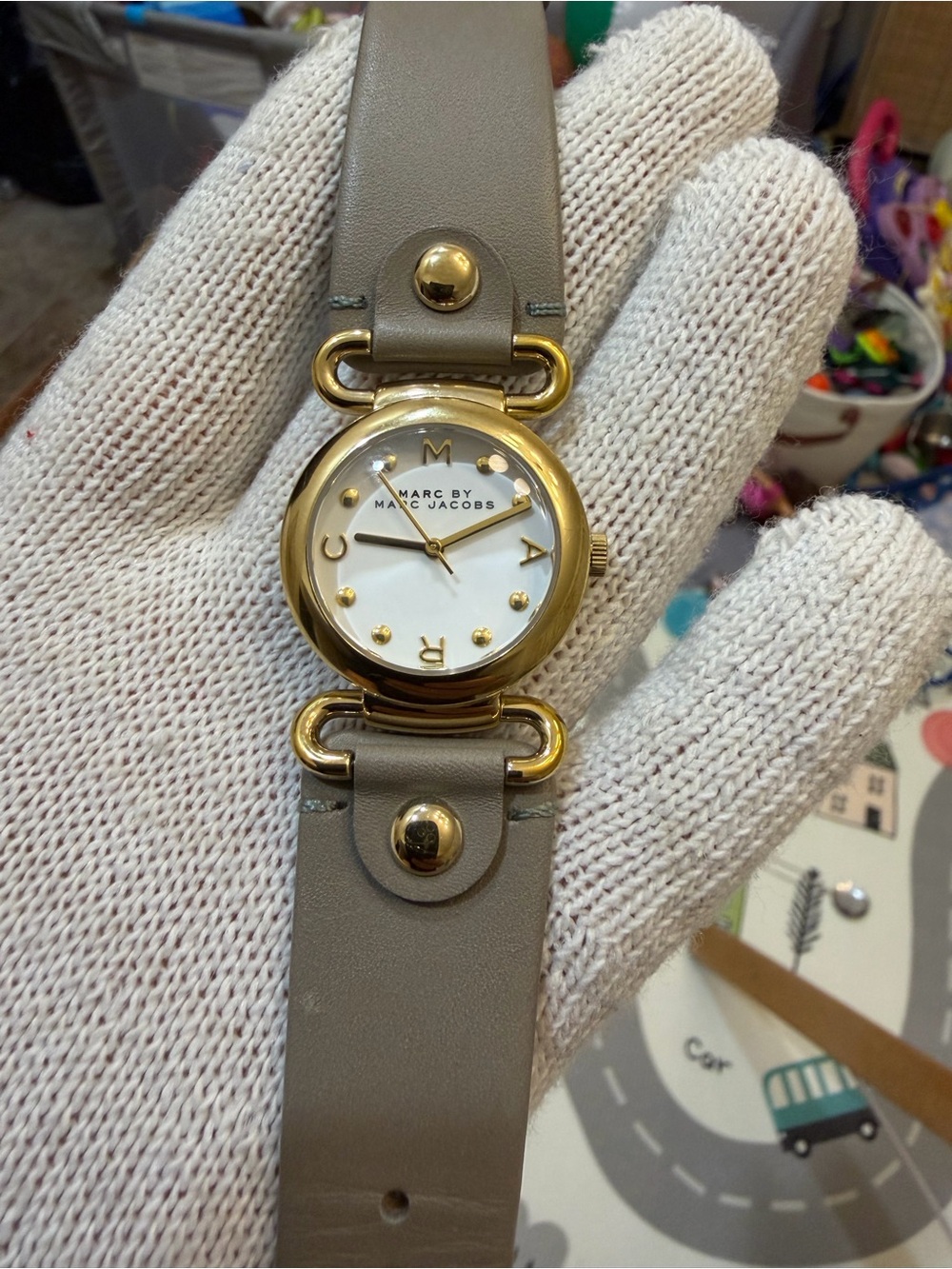 Marc by Marc Jacobs Molly MBM1308 Women's Gold Case Taupe Leather Watch